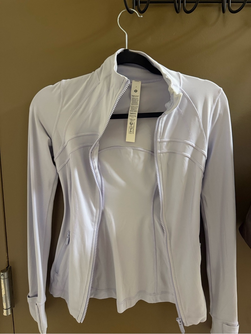 lululemon athletica Light Lavender Bomber-Style Zip Jacket- Perfect condition